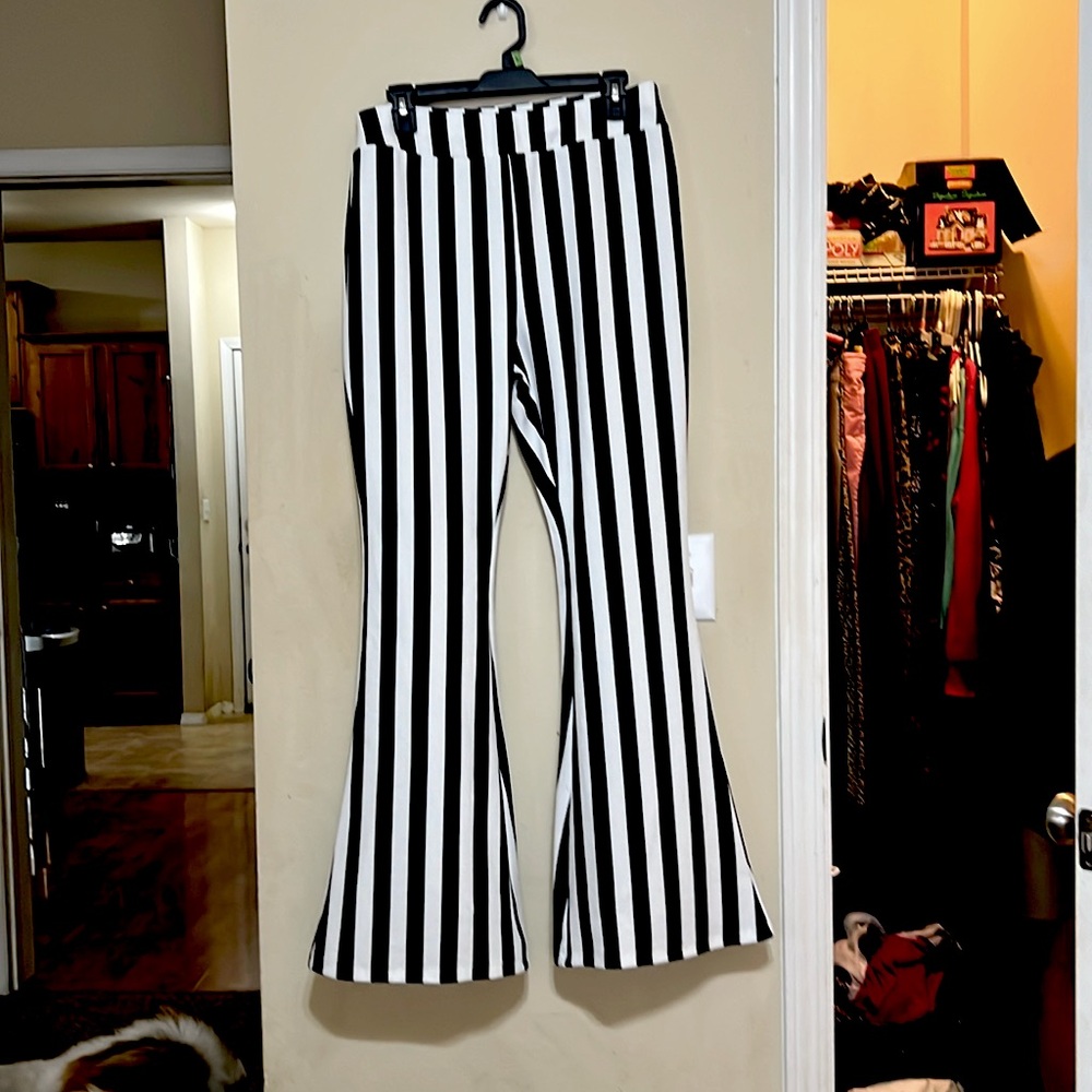 Tuxedo stripe bootcut trouser pants